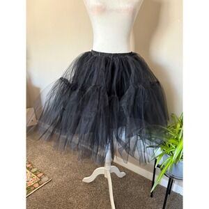 Unbranded Tulle Petticoat Skirt Womens S/M Black Excellent Tiered Gothic Tutu